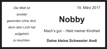Traueranzeige von Norbert Nowakowski von Schwäbische Post