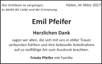 Traueranzeige von Emil Pfeifer von Schwäbische Post
