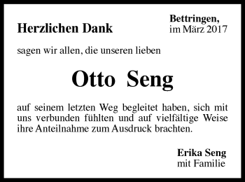 Traueranzeige von Otto Seng von Gmünder Tagespost