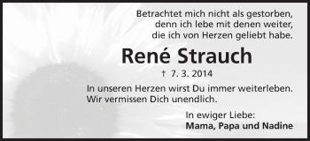Traueranzeige von René Strauch von Schwäbische Post