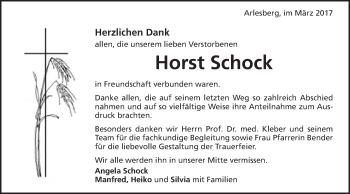 Traueranzeige von Horst Schock von Schwäbische Post