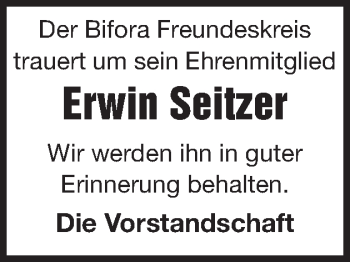 Traueranzeige von Erwin Seitzer von Gmünder Tagespost