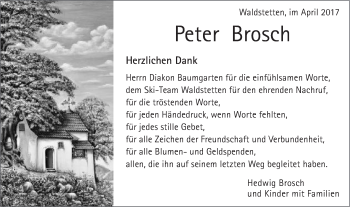 Traueranzeige von Peter Brosch von Gmünder Tagespost