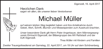 Traueranzeige von Michael Müller von Schwäbische Post