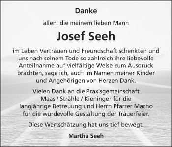 Traueranzeige von Josef Seeh von Amtsblatt_Oko