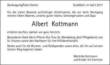 Traueranzeige von Albert Kottmann von Gmünder Tagespost