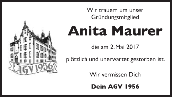 Traueranzeige von Anita Maurer von Gmünder Tagespost