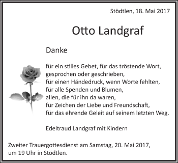 Traueranzeige von Otto Landgraf von Schwäbische Post