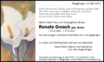 Traueranzeige von Renate Grosch von Gmünder Tagespost