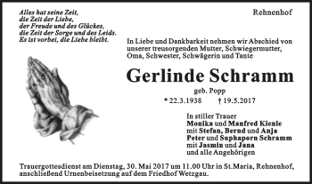 Traueranzeige von Gerlinde Schramm von Gmünder Tagespost