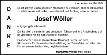 Traueranzeige von Josef Wöller von Gmünder Tagespost