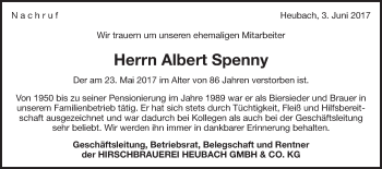 Traueranzeige von Albert Spenny von Gmünder Tagespost