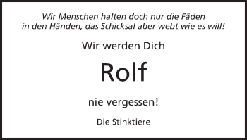 Traueranzeige von Rolf  von Amtsblatt_Oko