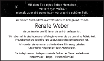 Traueranzeige von Renate Weber von Gmünder Tagespost