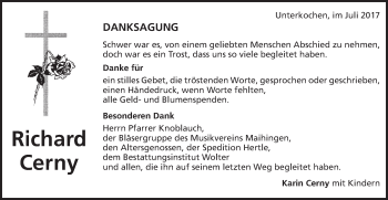Traueranzeige von Richard Cerny von Schwäbische Post