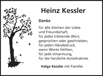 Traueranzeige von Heinz Kessler von Amtsblatt_Oko