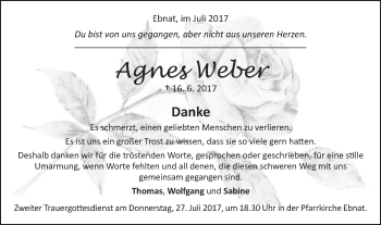 Traueranzeige von Agnes Weber von Schwäbische Post