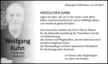 Traueranzeige von Wolfgang Kuhn von Schwäbische Post