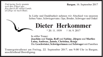 Traueranzeige von Dieter Herkommer