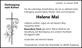 Traueranzeige von Helene Mai von Gmünder Tagespost