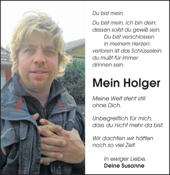 Traueranzeige von Holger  von Schwäbische Post