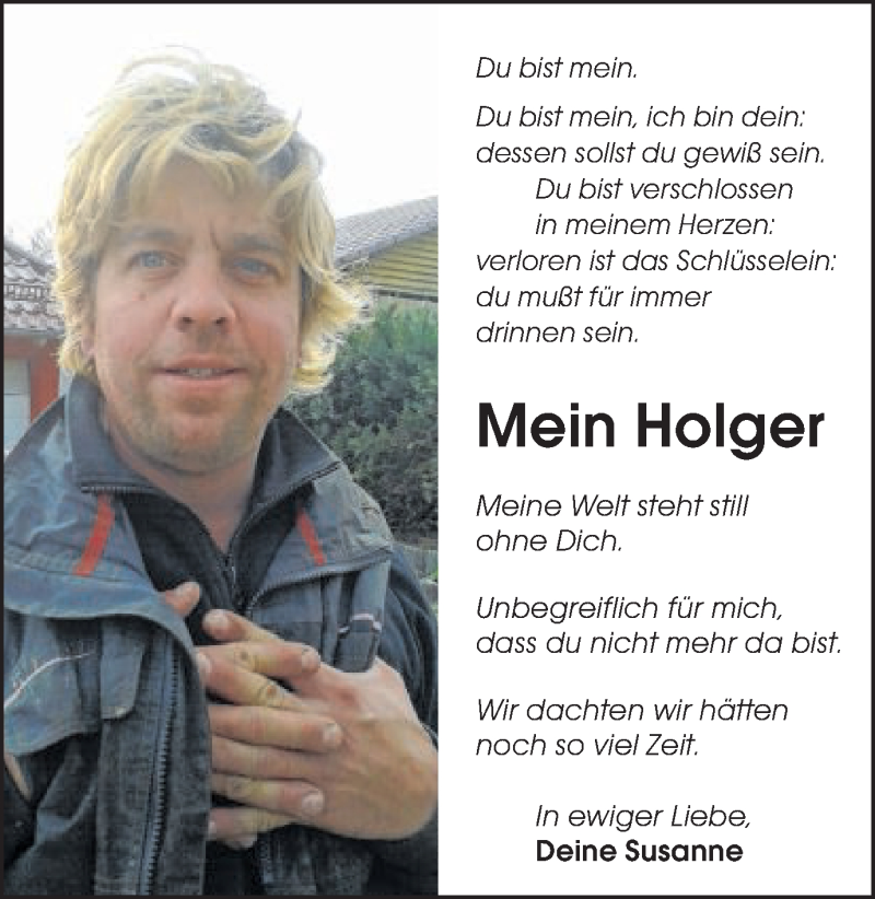  Traueranzeige für Holger  vom 23.01.2018 aus Schwäbische Post