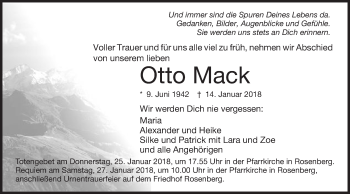 Traueranzeige von Otto Mack von Schwäbische Post