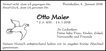 Traueranzeige von Otto Maier von Gmünder Tagespost