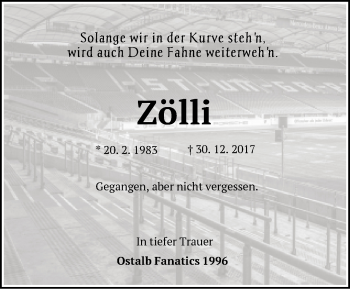 Traueranzeige von Zölli  von Schwäbische Post