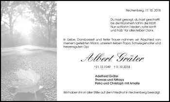 Traueranzeige von Albert Gräter von Schwäbische Post