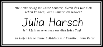 Traueranzeige von Julia Harsch von Schwäbische Post