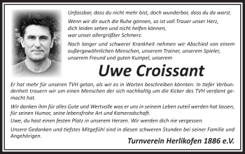 Traueranzeige von Uwe Croissant