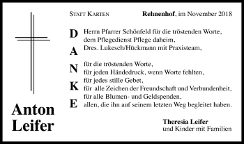 Traueranzeige von Anton Leifer von Gmünder Tagespost