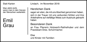 Traueranzeige von Emil Grau von Gmünder Tagespost