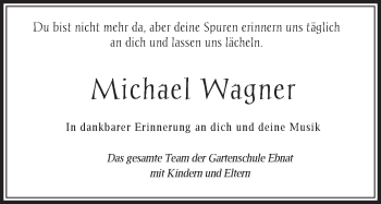 Traueranzeige von Michael Wagner von Schwäbische Post