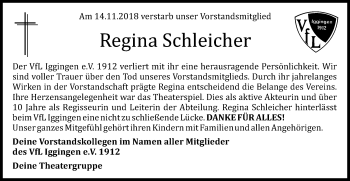 Traueranzeige von Regina Schleicher von Gmünder Tagespost