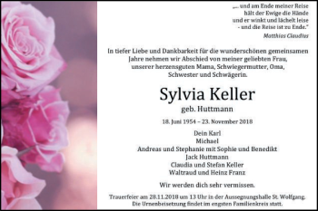 Traueranzeige von Sylvia Keller von OstalbTrauer