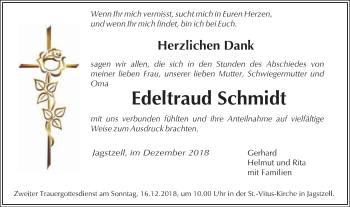 Traueranzeige von Edeltraud Schmidt von Schwäbische Post