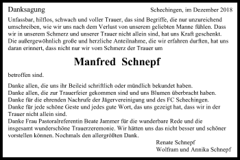 Traueranzeige von Manfred Schnepf