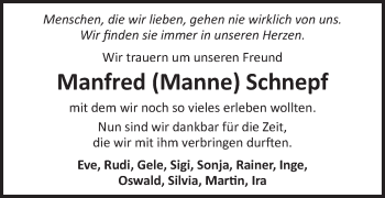 Traueranzeige von Manfred Schnepf