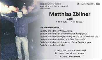 Traueranzeige von Matthias Zöllner von Schwäbische Post