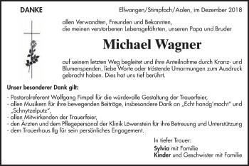 Traueranzeige von Michael Wagner von Schwäbische Post
