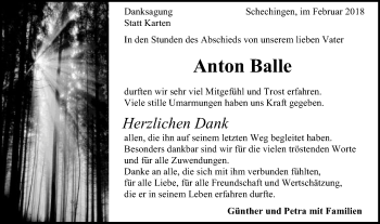 Traueranzeige von Anton Balle von Gmünder Tagespost