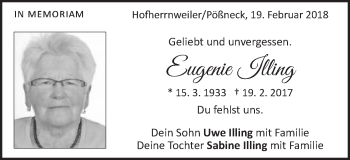 Traueranzeige von Eugenie Illing von Schwäbische Post