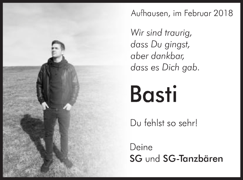  Traueranzeige für Sebastian Kaufmann vom 19.02.2018 aus Schwäbische Post