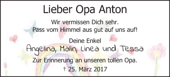 Traueranzeige von Anton  von Schwäbische Post