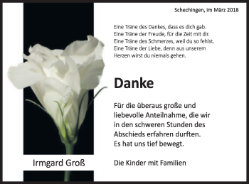 Traueranzeige von Irmgard Groß von Gmünder Tagespost