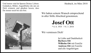 Traueranzeige von Josef Ott von Gmünder Tagespost