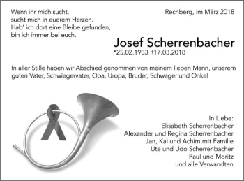 Traueranzeige von Josef Scherrenbacher von Gmünder Tagespost