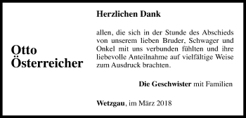 Traueranzeige von Otto Österreicher